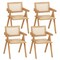 Costway Set of 2/4 Rattan Accent Chairs Mid Century Dining Armchair Bamboo Frame Kitchen Natural